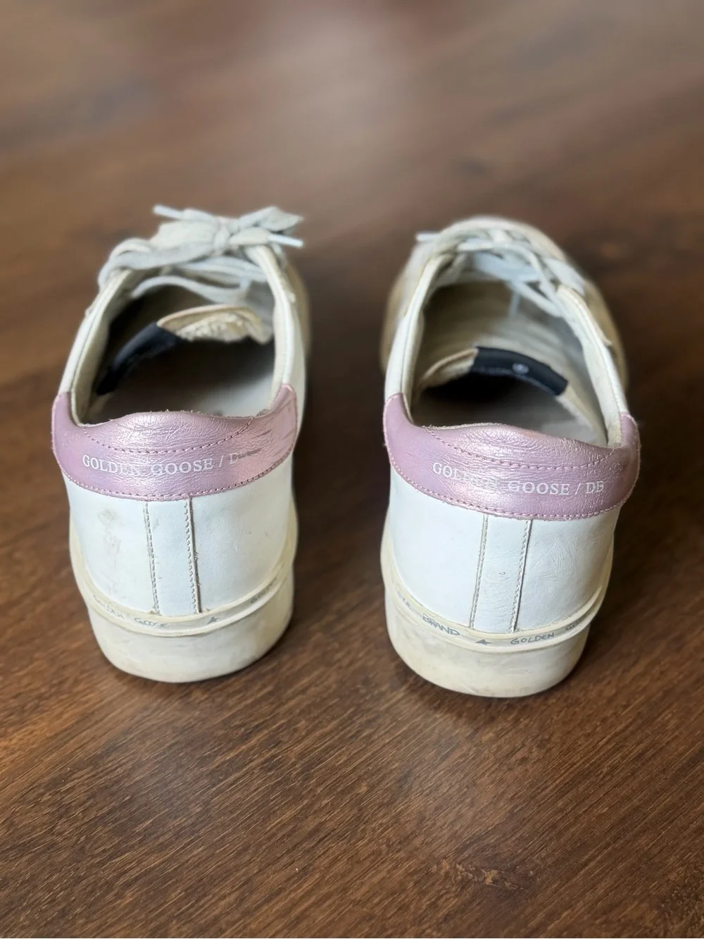 Golden Goose White Leather Platform Sneakers (Hi Star)